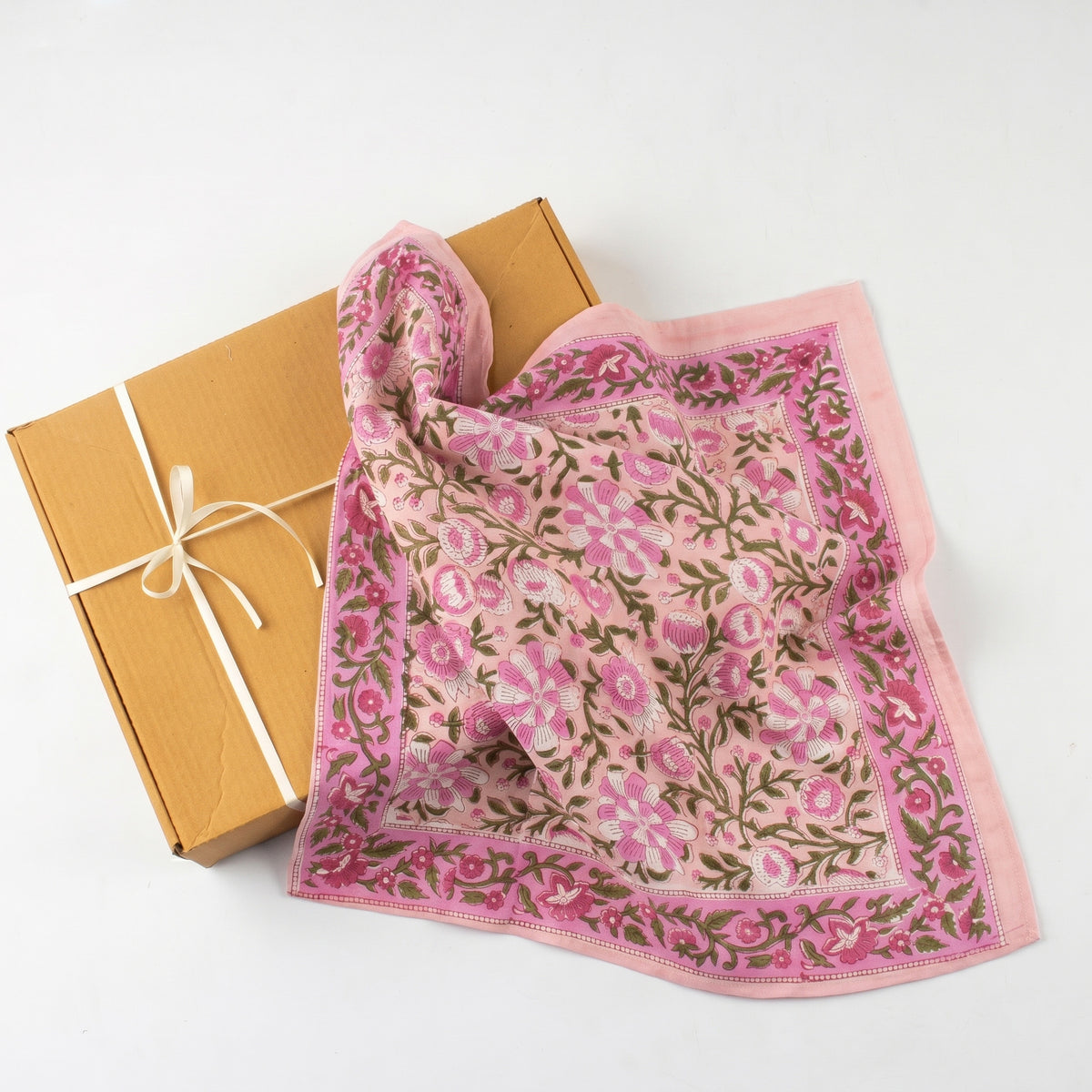 New Collection Floral Printed Pink Cotton Bandana For Men and Women
