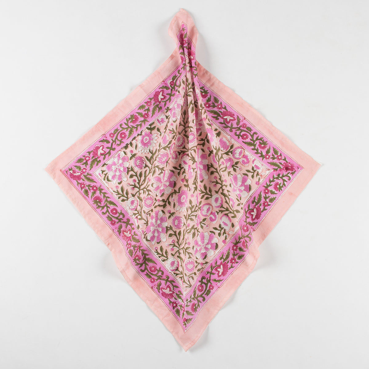 New Collection Floral Printed Pink Cotton Bandana For Men and Women