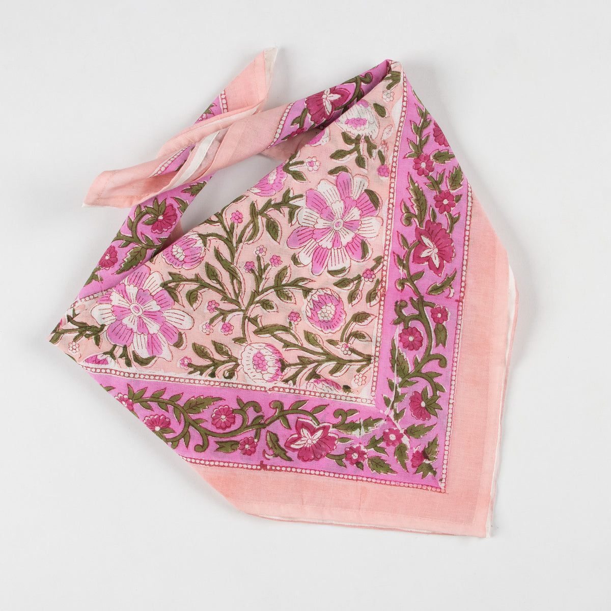 New Collection Floral Printed Pink Cotton Bandana For Men and Women