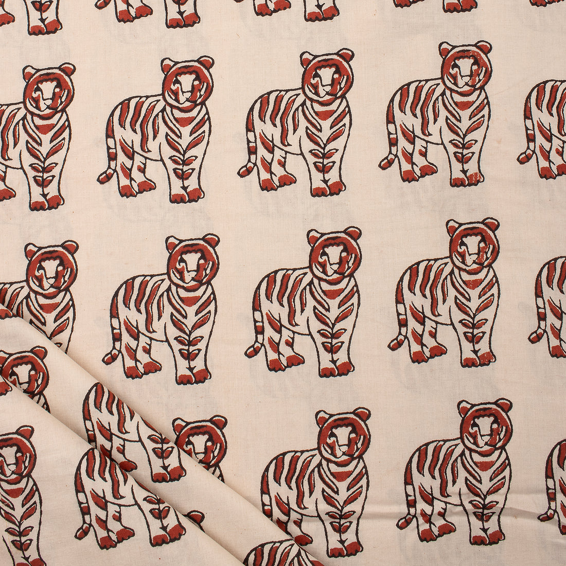 Bagru Animal Hand Block Printed Cotton Fabric