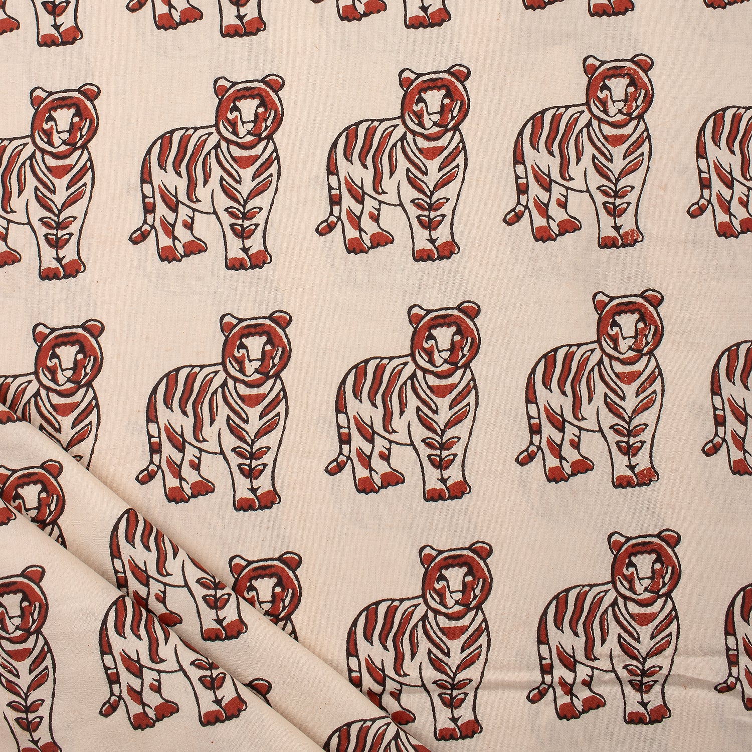 Bagru Animal Hand Block Printed Cotton Fabric