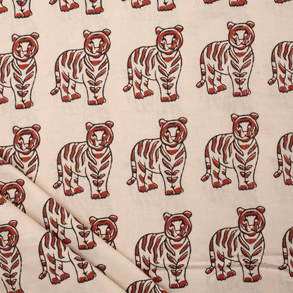 Bagru Animal Hand Block Printed Cotton Fabric