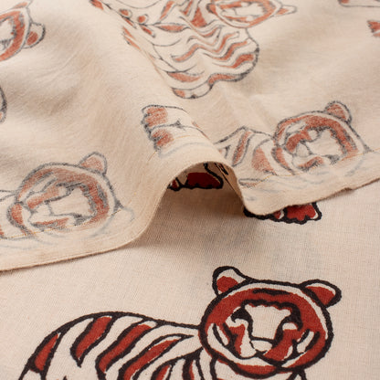 Bagru Animal Hand Block Printed Cotton Fabric