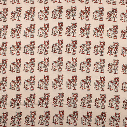 Bagru Animal Hand Block Printed Cotton Fabric