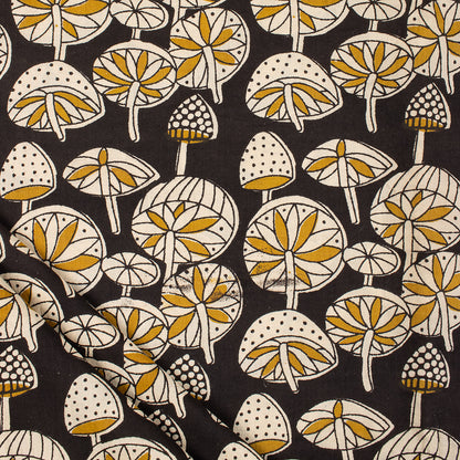  Bagru Cotton Black Masrom Printed Fabric by Yard