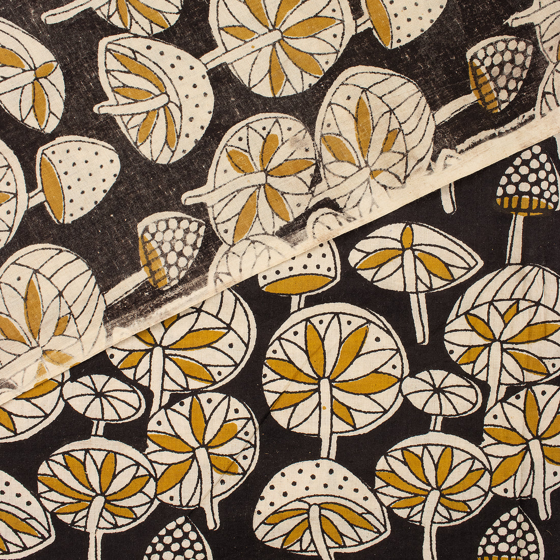 Bagru Cotton Black Masrom Printed Fabric by Yard