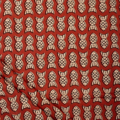 Bagru Fish Hand Block Printed Sewing Projects Fabric