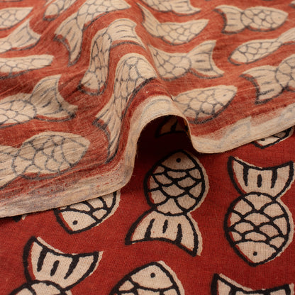 Bagru Fish Hand Block Printed Sewing Projects Fabric