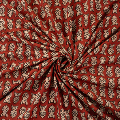 Bagru Fish Hand Block Printed Sewing Projects Fabric