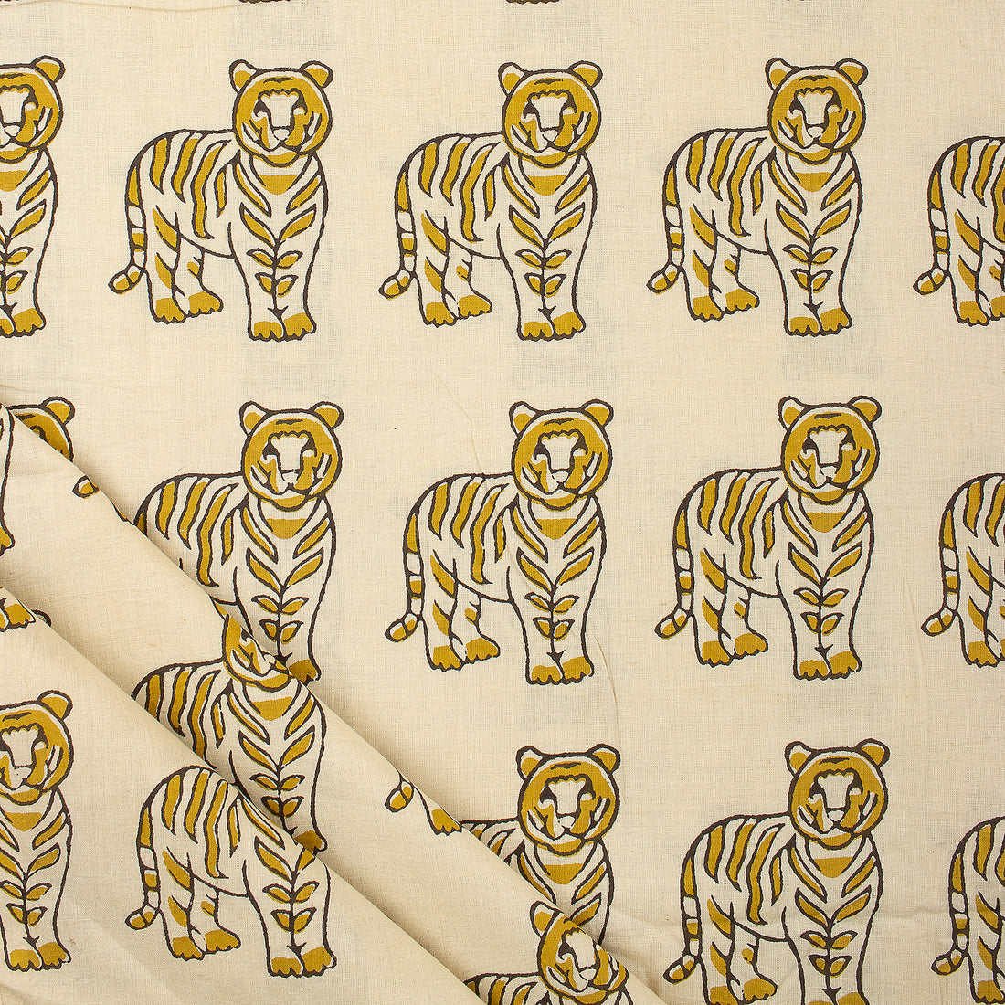 Bagru Organic Tiger Hand Block Printed Fabric