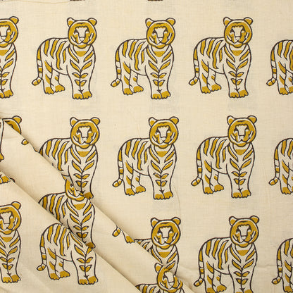 Bagru Organic Tiger Hand Block Printed Fabric
