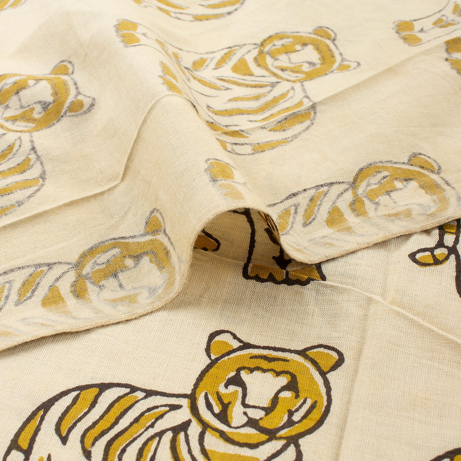 Bagru Organic Tiger Hand Block Printed Fabric