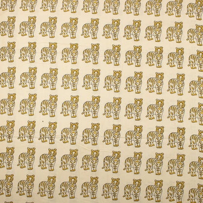 Bagru Organic Tiger Hand Block Printed Fabric