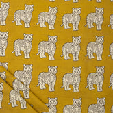 Bagru Tiger Hand Block Printed Cotton Fabric by Yard