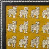 Bagru Tiger Hand Block Printed Cotton Fabric by Yard