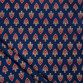 Beautiful Hand Block Ajrakh Floral Print Fabric