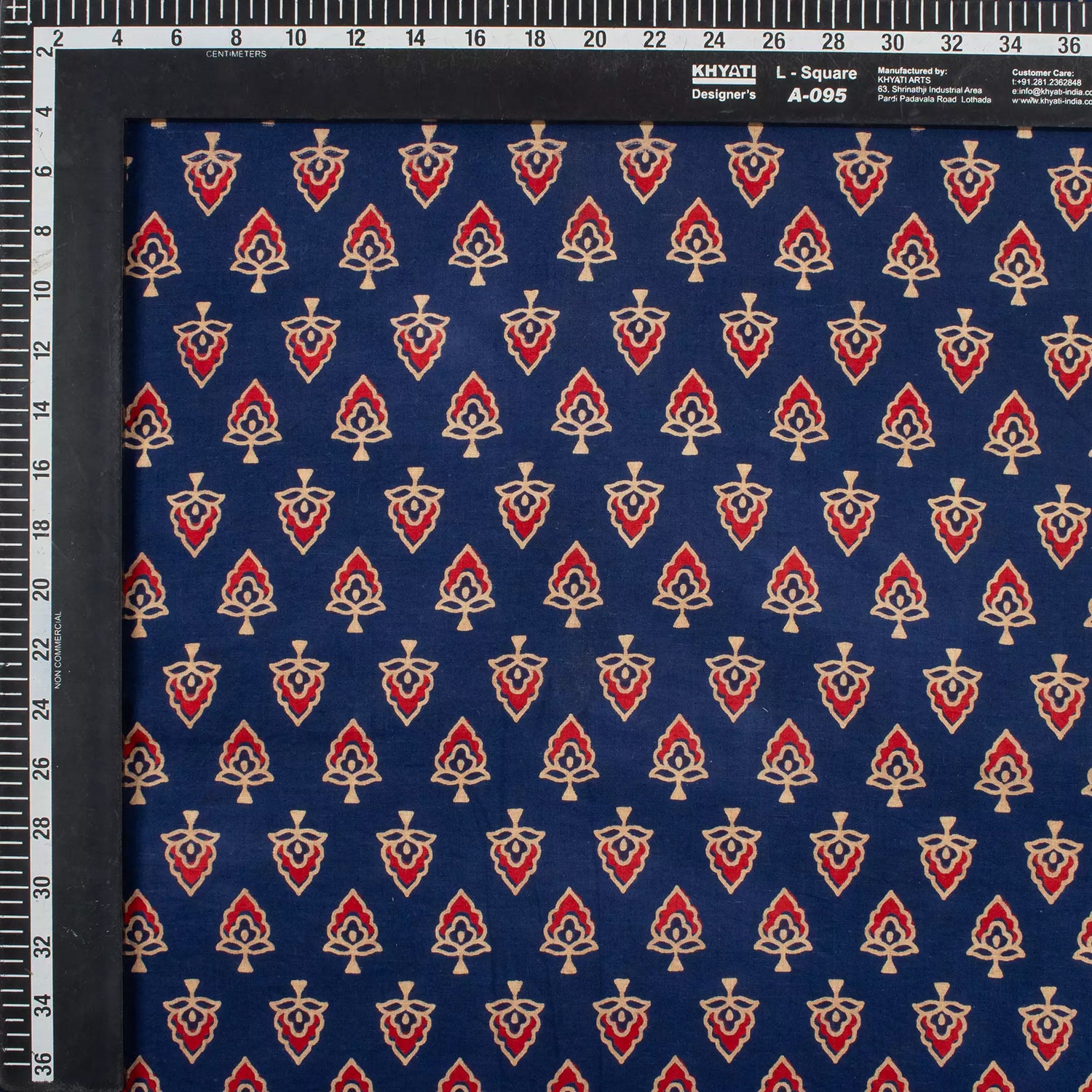 Beautiful Hand Block Ajrakh Floral Print Fabric