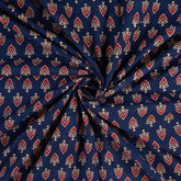 Beautiful Hand Block Ajrakh Floral Print Fabric