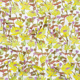 Beautiful Yellow Floral Hand Block Printed Cotton Fabric