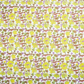 Beautiful Yellow Floral Hand Block Printed Cotton Fabric