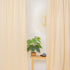 Beige Color Handmade Dining Room Cotton Curtains Set of 2