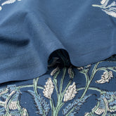 Best Blue Floral Cotton Discharge Running Fabric