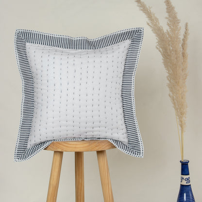  Best Grey Striped Soft Cotton Kantha Pillow Covers