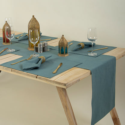 Best Solid Blue Cotton Summer Table Runner