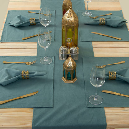 Best Solid Blue Cotton Summer Table Runner