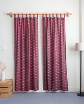 Bird Block Print Cotton Bedroom Curtains