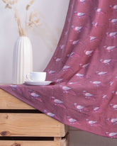 Bird Block Print Cotton Bedroom Curtains
