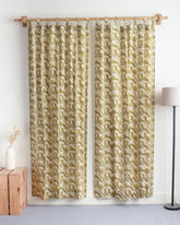 Bird Block Printed Cotton Drapes for Bedroom