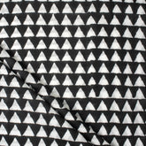 Black Geometrical Hand Block Print Fabric