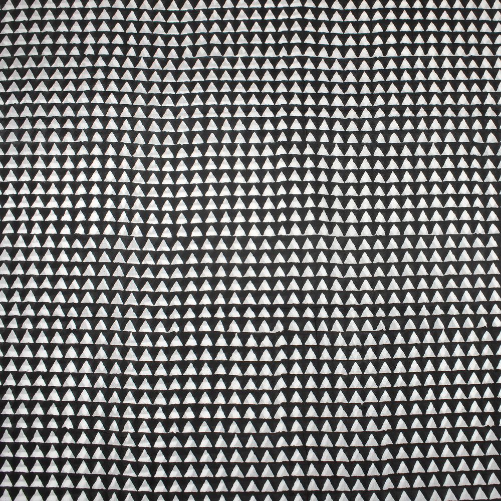 Black Geometrical Hand Block Print Fabric