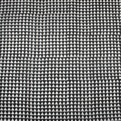 Black Geometrical Hand Block Print Fabric