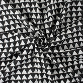 Black Geometrical Hand Block Print Fabric