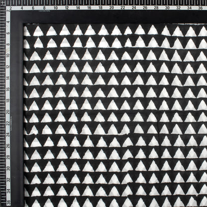 Black Geometrical Hand Block Print Fabric