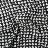 Black Geometrical Hand Block Print Fabric