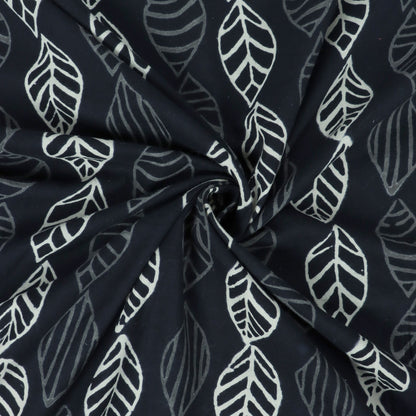 Black &amp; White Cotton Hand Block Printed FabricBlack &amp; White Cotton Hand Block Printed Fabric