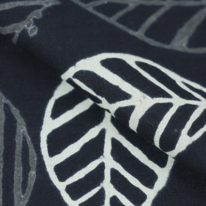 Black &amp; White Cotton Hand Block Printed Fabric
