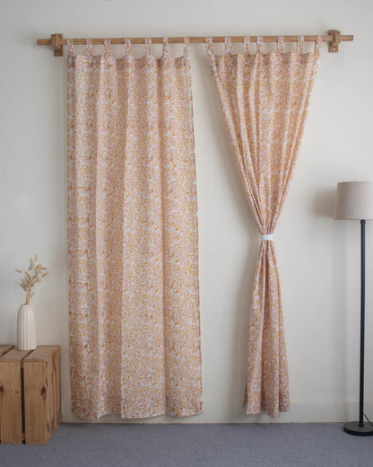 Block Floral Printed Curtians for Half Window