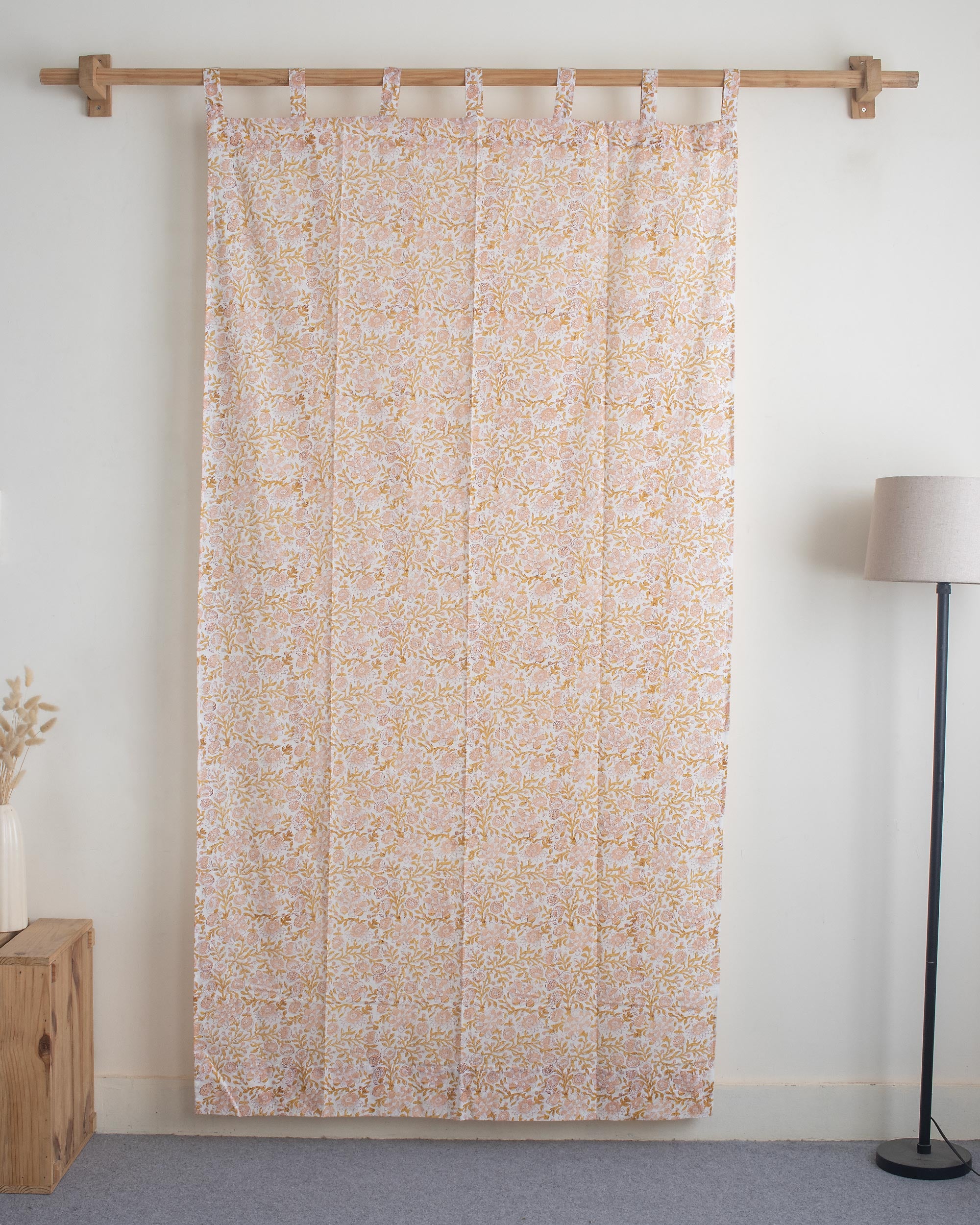 Block Floral Printed Curtians for Half Window