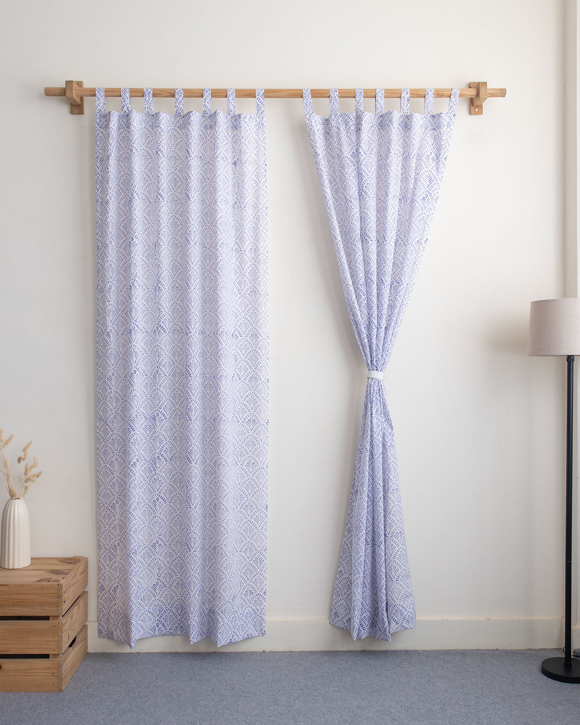 Block Print Cotton Curtains for Windows
