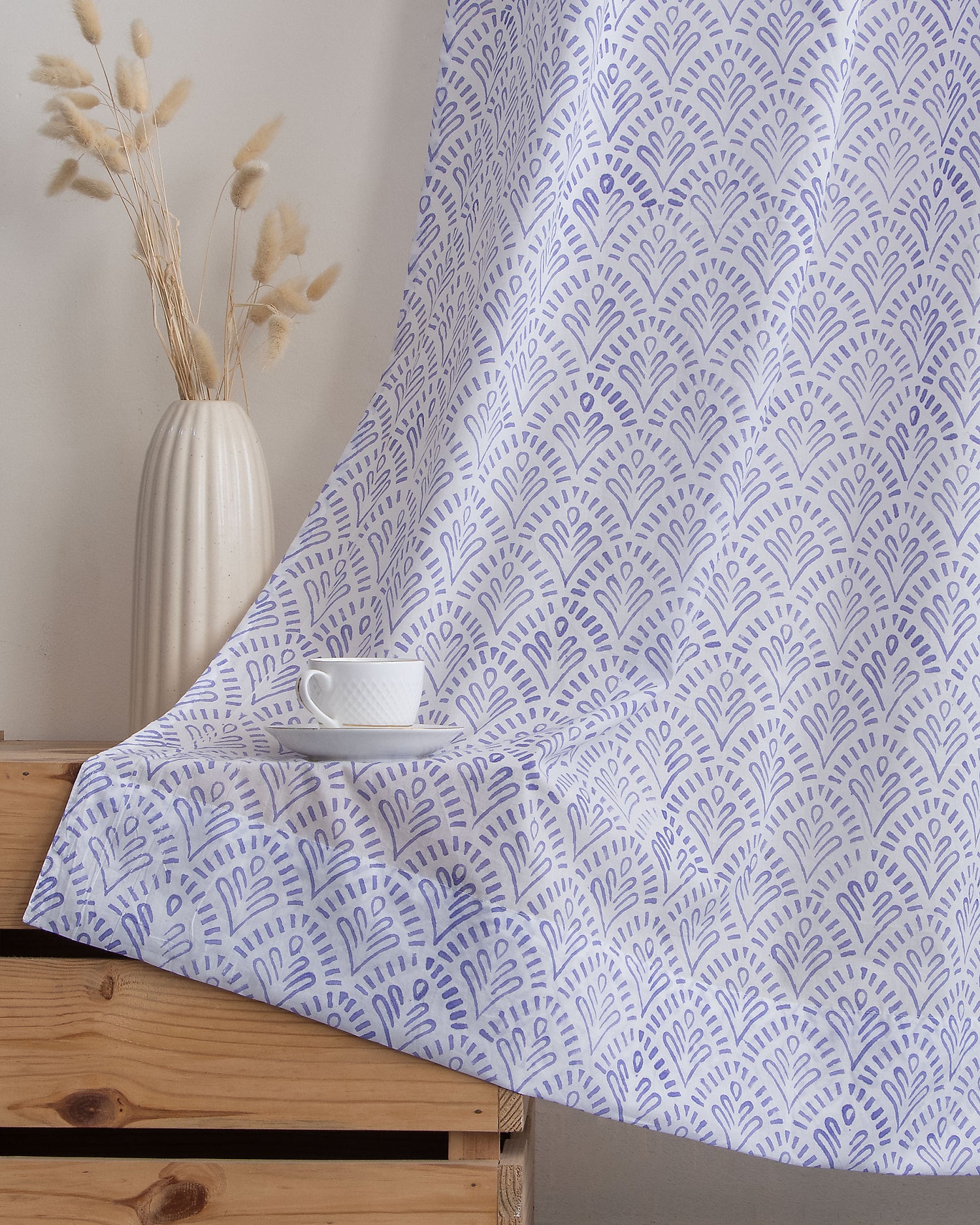 Block Print Cotton Curtains for Windows
