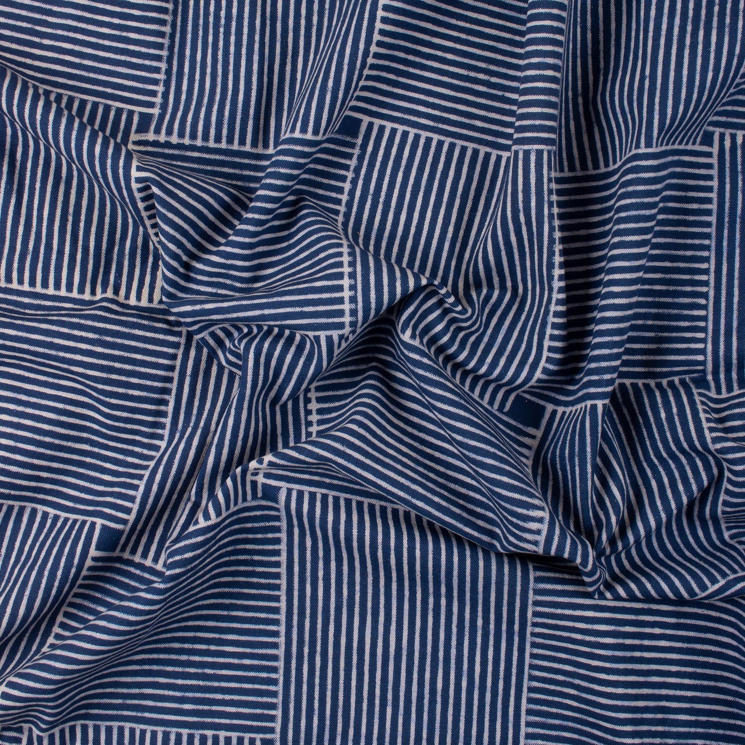 Block Print Indigo Blue Patchwork Fabric