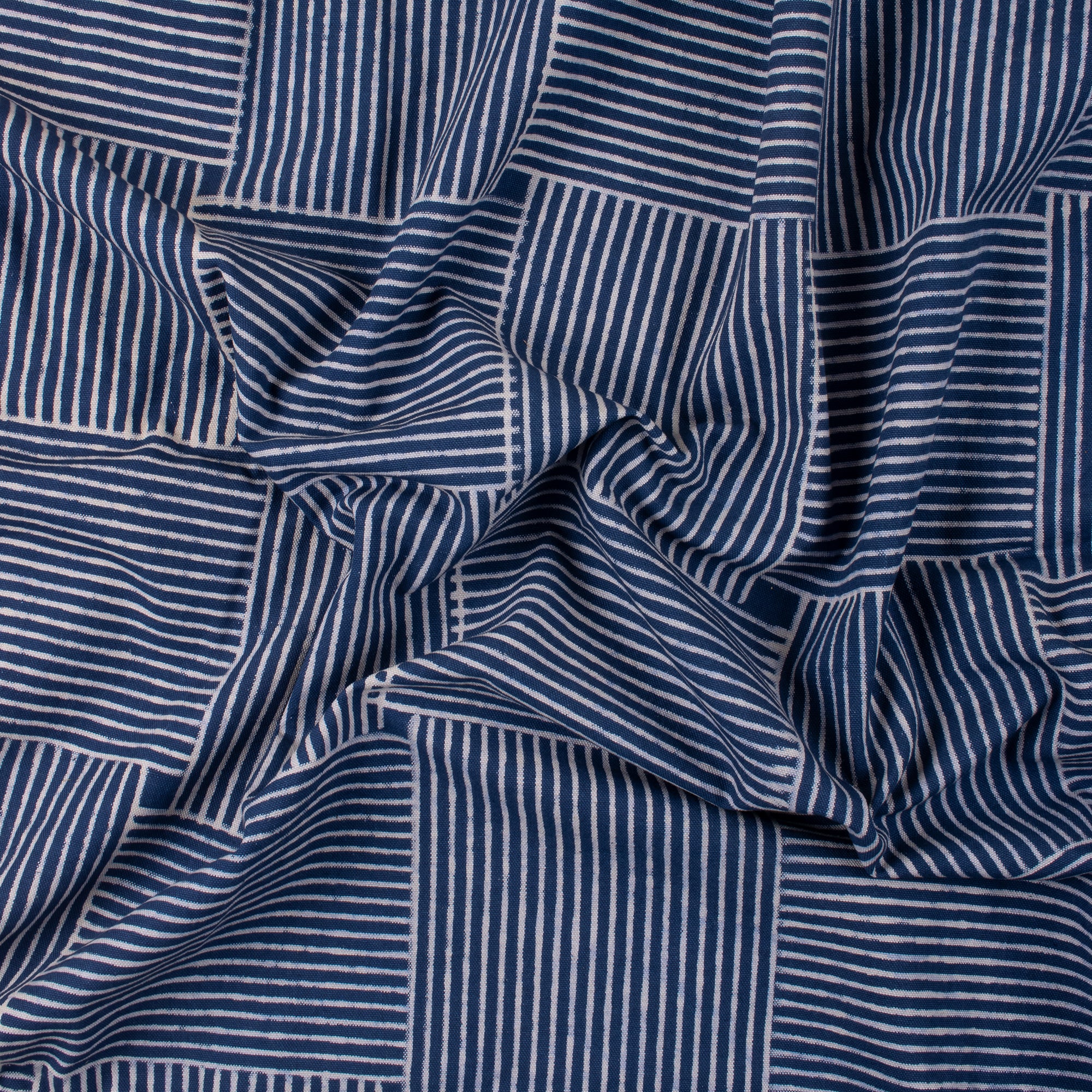 Block Print Indigo Blue Patchwork Fabric