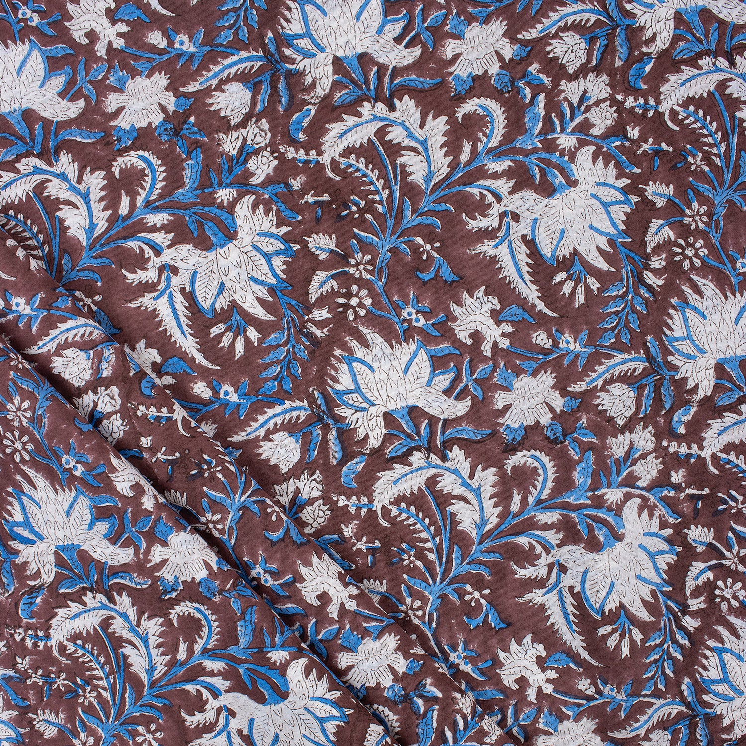 Block Print Organic Natural Cotton Fabric