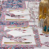Block Printed Blue Floal Pure Cotton Outdoor Table Covers
