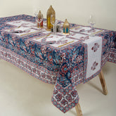 Block Printed Blue Floal Pure Cotton Outdoor Table Covers
