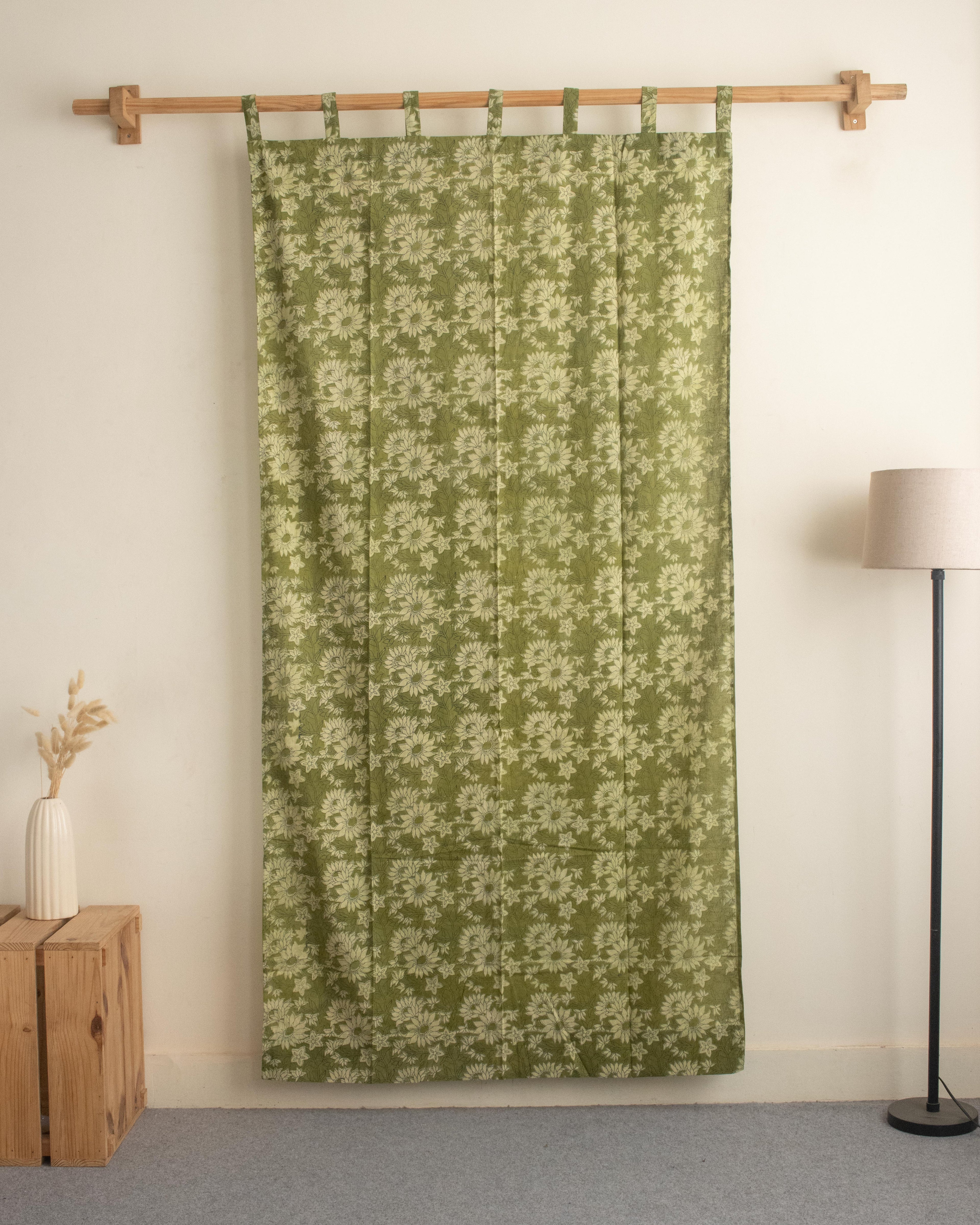 Block Printed Cotton Drapes for Living Room in India